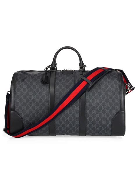 gucci mens black duffle bag